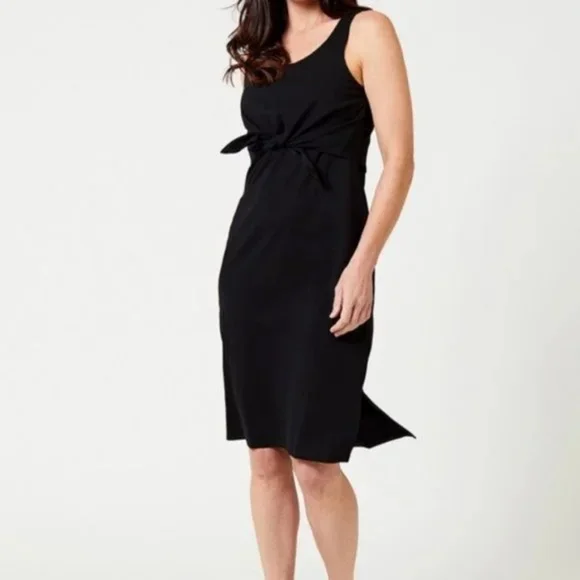 Pact Organic Cotton Tie Front Midi Dress Sz small - Picture 2 of 6